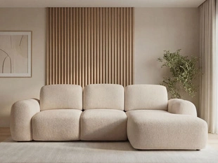 Canapé d'Angle Droite Convertible avec Coffre Avelin Beige