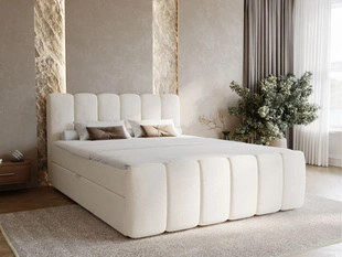 Lit Boxspring avec Coffre de Rangement 140x200 Cloud Beige