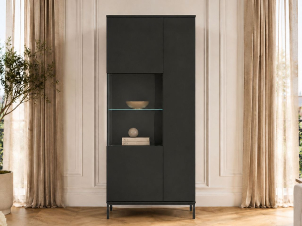 Vitrine sur pied pour le salon Soroko Noir