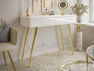 Console élégante avec tiroirs Olivine Brillant blanc