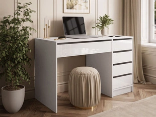 Bureau avec tiroirs Melo Brillant blanc