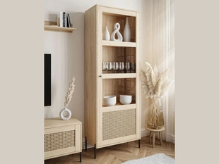 Vitrine étroite sur pied de style bohème Bellance Marron