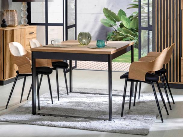 Table rectangulaire extensible Lavore chêne de Wotan, noir