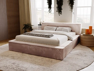 Lit Coffre rembourré avec sommier relevable 120x200 Lago Marron