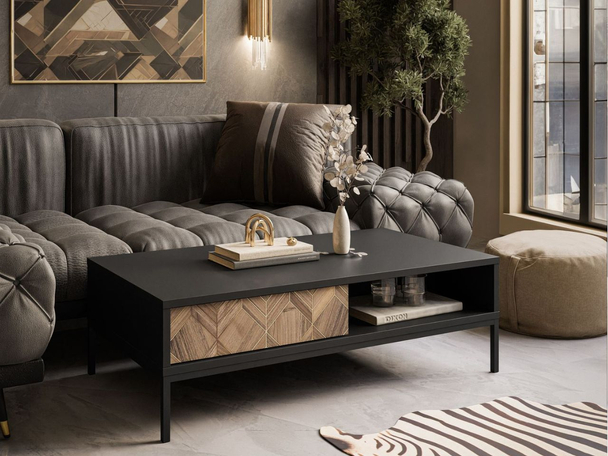 Table Basse avec Rangement Tavio Noir