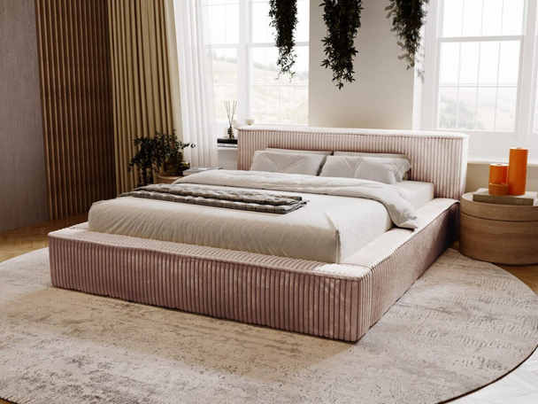 Lit Coffre rembourré avec sommier relevable 120x200 Lago Marron