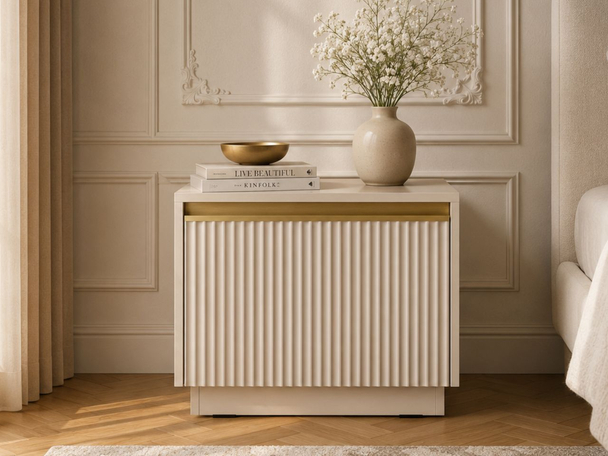 Table de chevet avec portes Roland beige