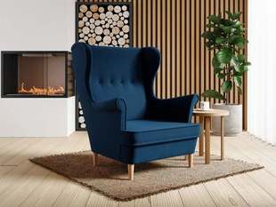 Fauteuil sur pieds Oslo Bleu foncé