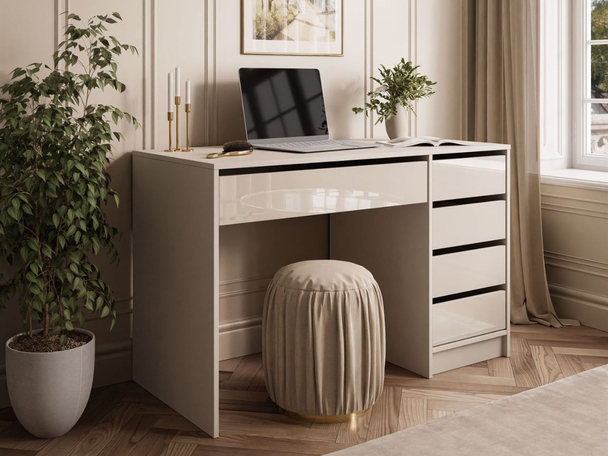 Bureau avec tiroirs Melo Cachemire blanc