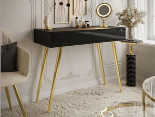 Console élégante avec tiroirs Olivine Brillant noir