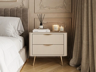 Table de chevet avec tiroirs Latina Beige