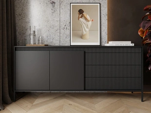 Buffet avec Portes et Tiroirs 187 cm Sorano Noir