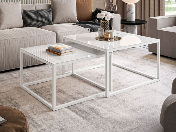 Tables Basses Gigognes Asumi Blanc 39x45