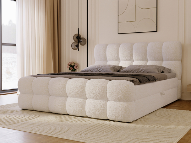 Lit Boxspring avec Coffre de Rangement 180x200 Modo Beige