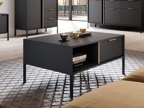 Table Basse avec Rangement Drino Anthracite