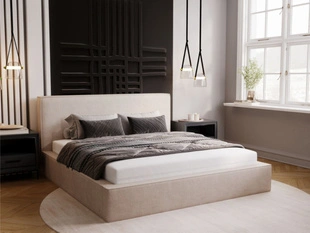 Lit Coffre rembourré avec sommier relevable 120x200 Monaco Beige