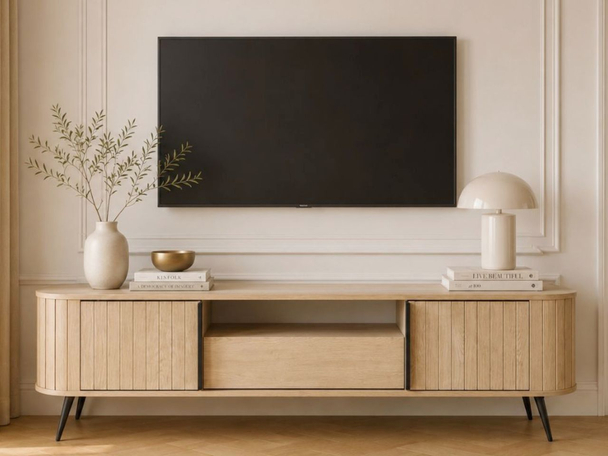 Meuble TV avec portes coulissantes Passione Chêne Cremona