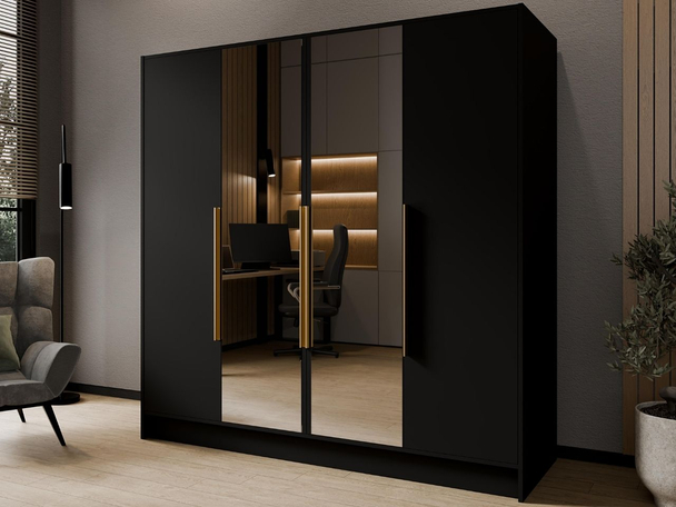 Armoire avec Miroir Lucca Noir