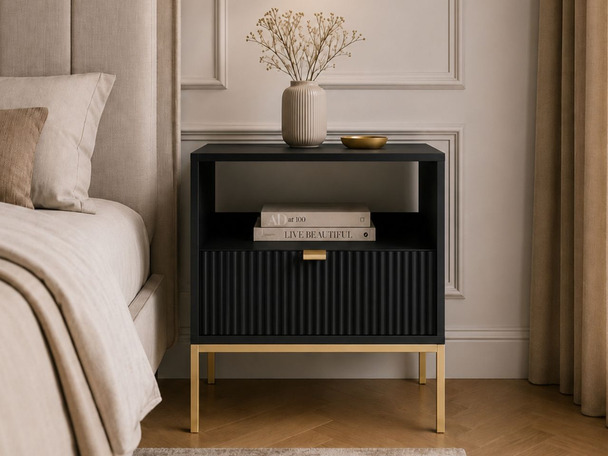 Table de Chevet avec Amber noir