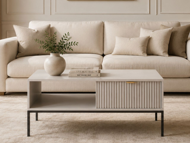 Table Basse avec Rangement Amber Gris