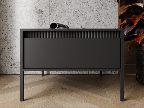 Table Basse avec Rangement Noir