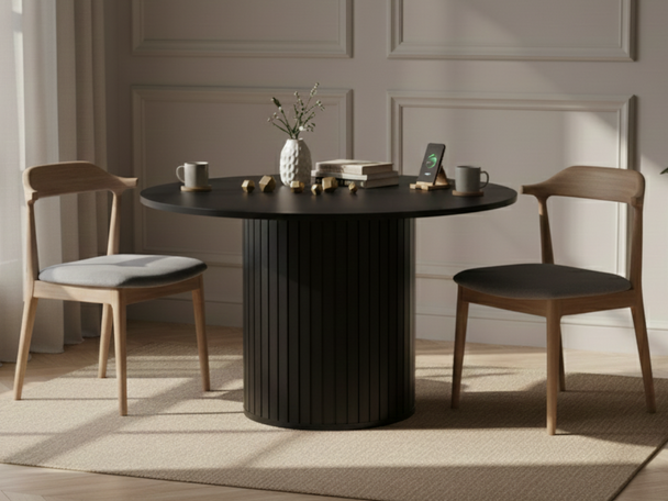 Table ronde Soria Noir mat
