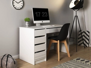Bureau avec tiroirs Anes Blanc mat