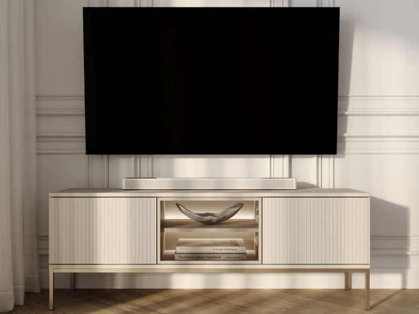 Meuble TV Rangement avec éclairage LED Deo Cachemire