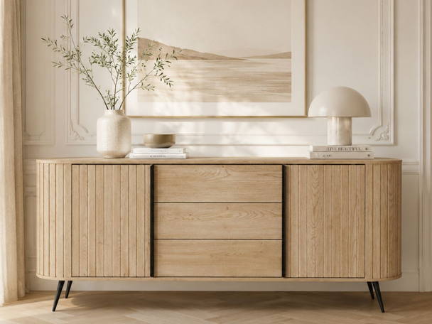 Commode à portes coulissantes 200 cm Passione Chêne Cremona