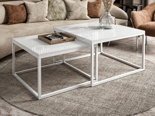 Tables Basses Gigognes Asumi Brillant blanc 40x46