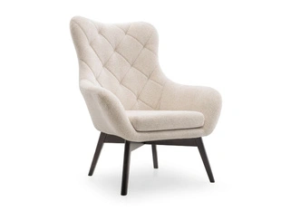 Fauteuil à pieds Deves Caro Beige