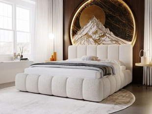 Lit Coffre rembourré avec sommier relevable 120x200 Cloud Beige