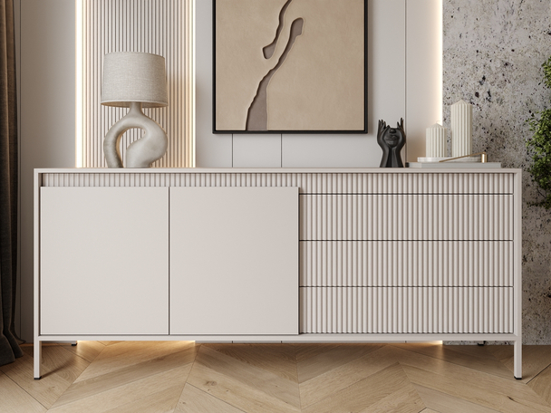Buffet avec Portes et Tiroirs 187 cm Sorano Beige