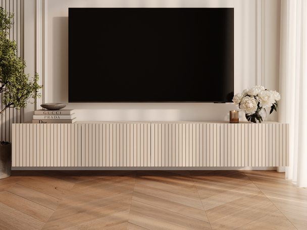 Meuble TV avec portes 200 cm Kioto Cachemire