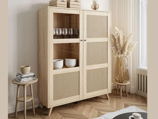 Moderne Vitrine sur pied de style bohème Bellance Marron