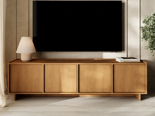 Meuble TV Rangement 195 cm Azumi Chêne caramel