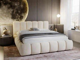 Lit Coffre rembourré avec sommier relevable 120x200 Cloud Beige