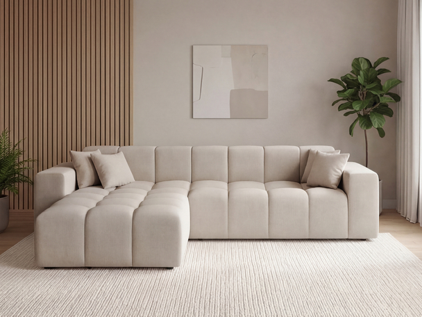 Canapé d'Angle Gauche Loopo Beige