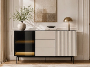 Commode de Rangement avec éclairage LED Cachemire