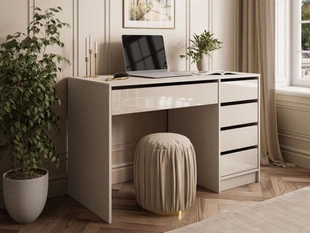 Bureau avec tiroirs Melo Cachemire blanc