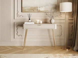 Coiffeuses avec pieds en métal doré Latina Beige