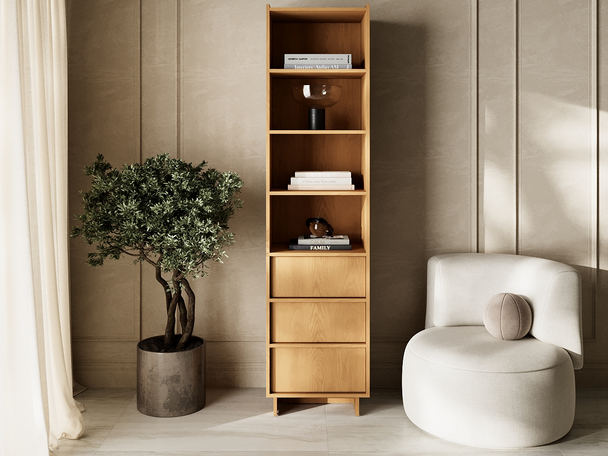 Bibliothèque avec à Tiroirs Azumi Chêne caramel
