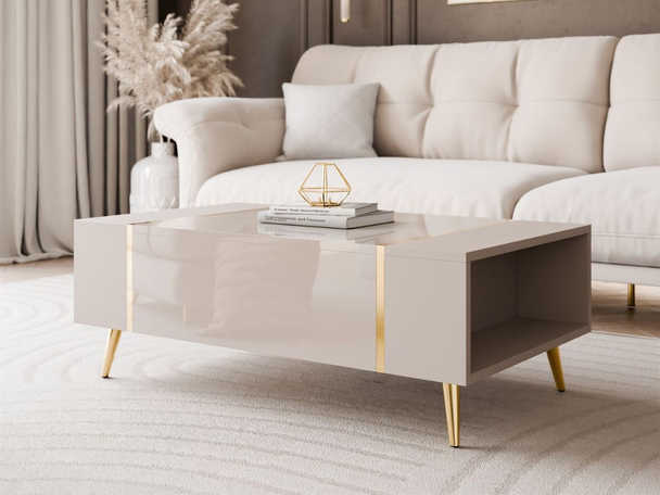 Table basse sur pieds en métal Lunelie Cachemire
