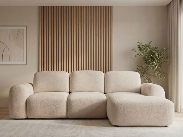 Canapé d'Angle Droite Convertible avec Coffre Avelin Beige