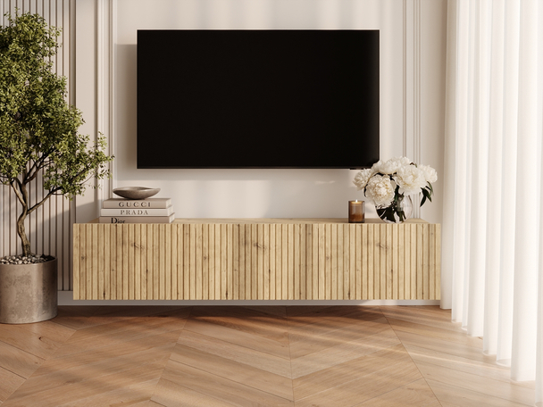 Meuble TV avec portes 150 cm Kioto Chêne Artisan